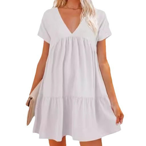 Robe femme à col en V avec un ourlet large et flottant Levoire