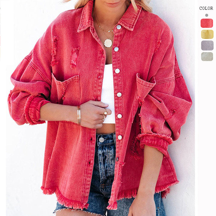 Chemise en jean surdimensionnée pour femme Levoire