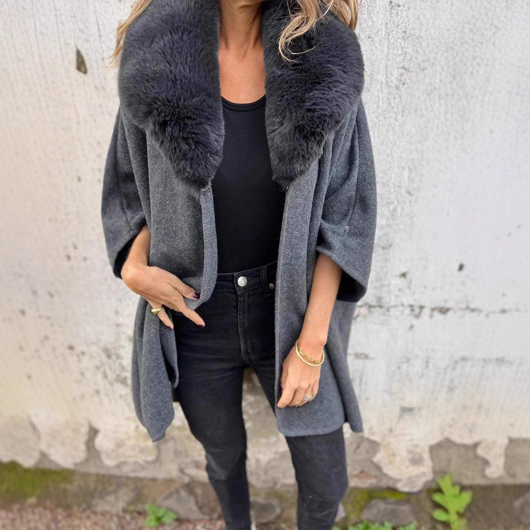 Veste de transition élégante pour femmes avec col en fausse fourrure luxueux Levoire