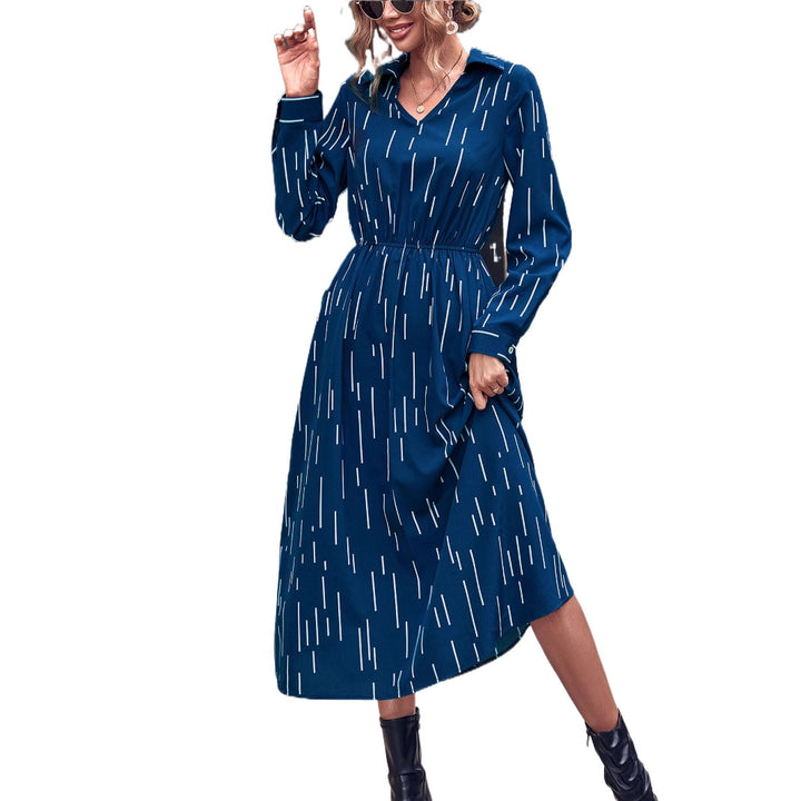 Robe midi pour femmes avec un col élégant et une taille élastique Levoire
