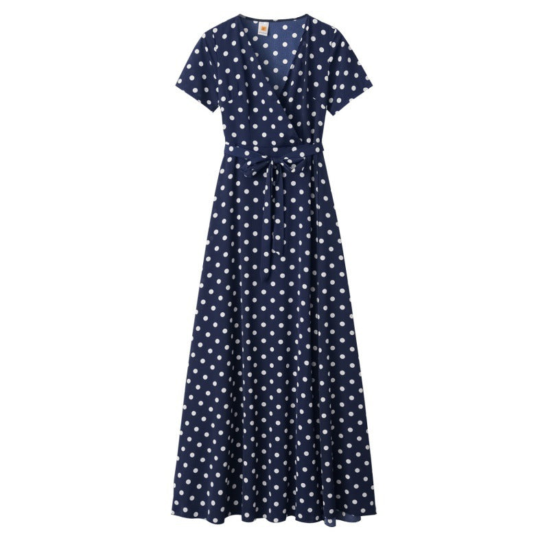 Robe maxi femme avec design floral enroulé et taille élégante Levoire