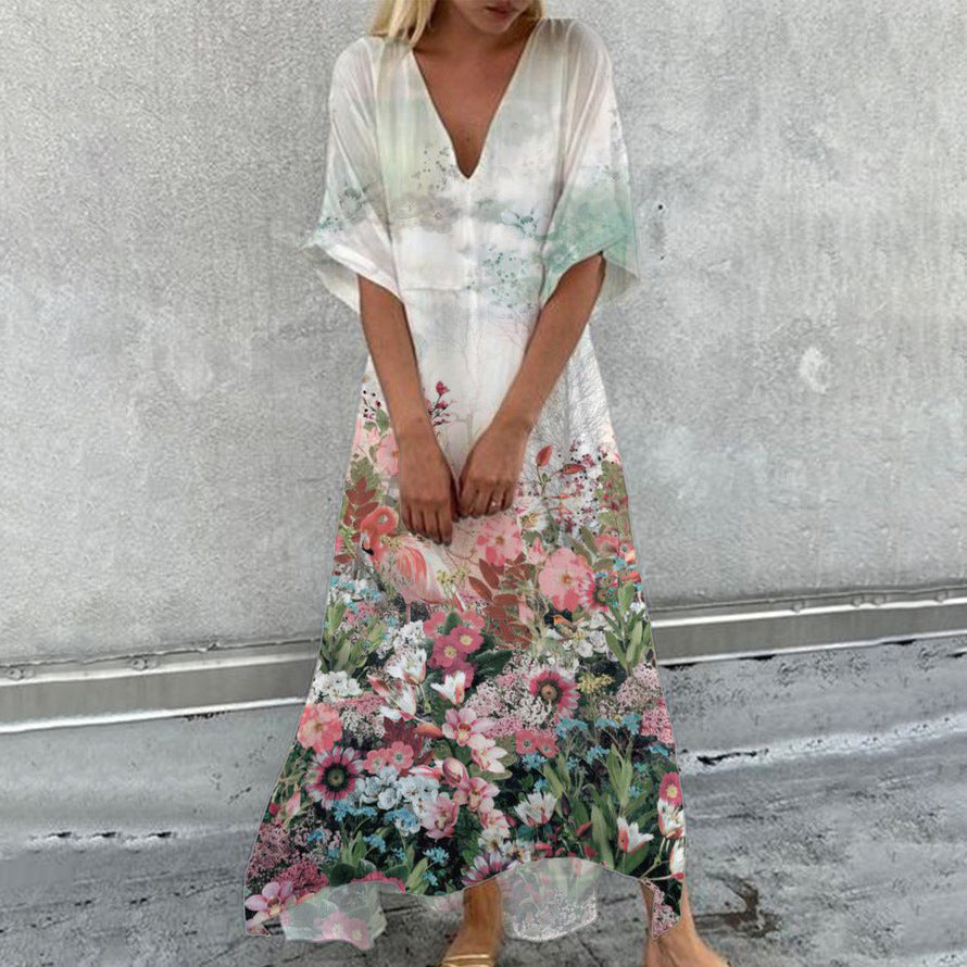 Levoire | Trendik Imprimé V-encolure Mini Robe