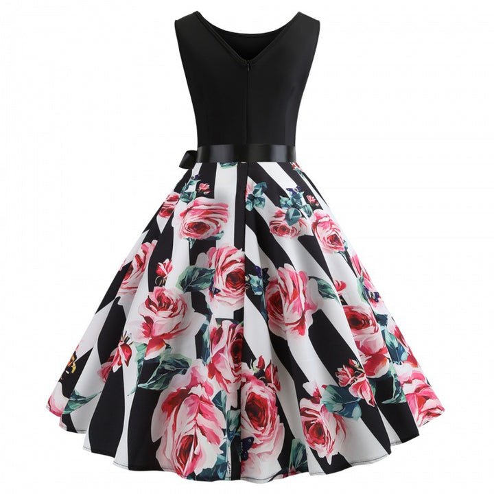 Robe swing pour femmes avec imprimé floral et silhouette ajustée Levoire