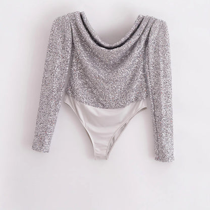 Levoire | Glam Paillette Combinaison Réversible à Manches Longues