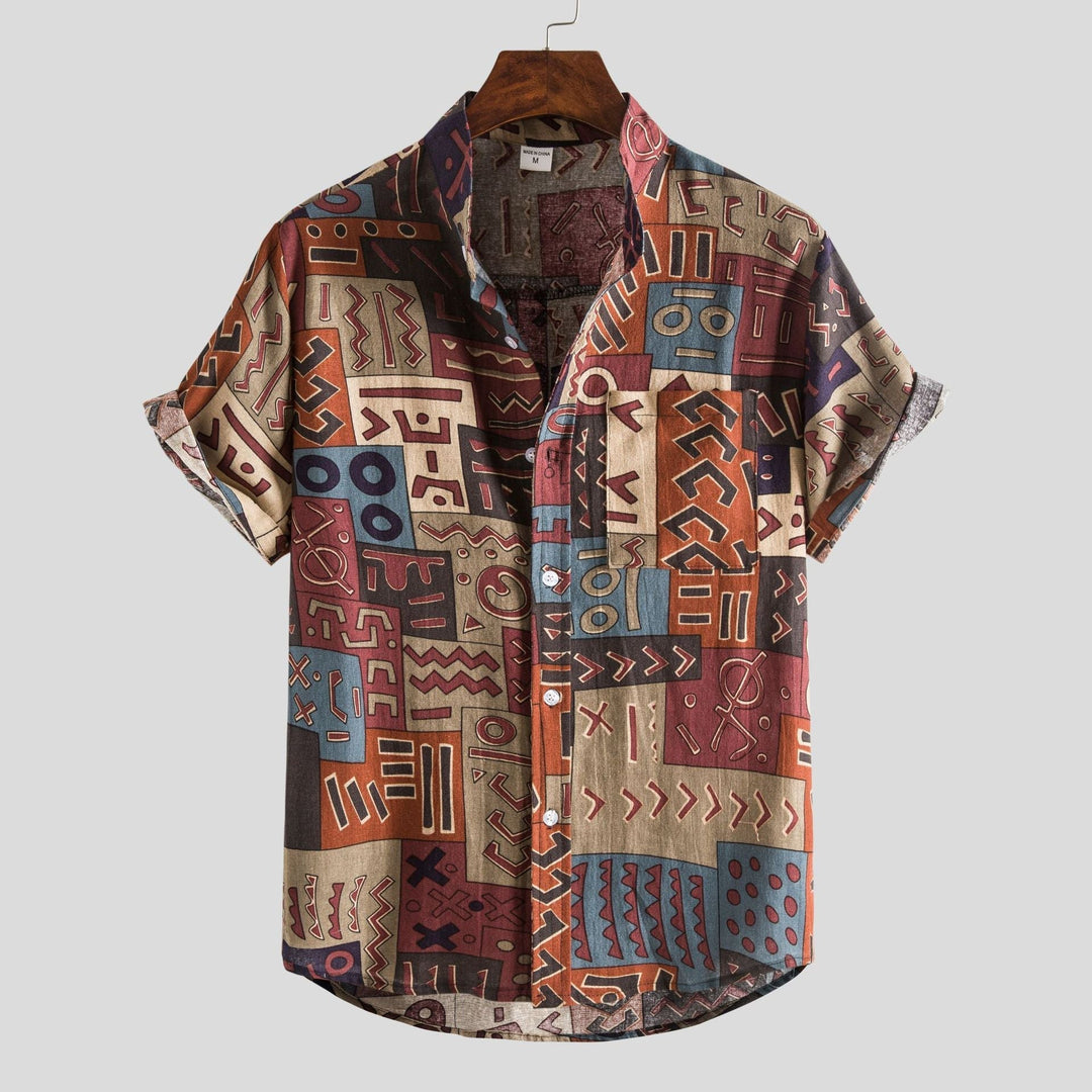 Levoire | Chemise Vive Marron géométrique