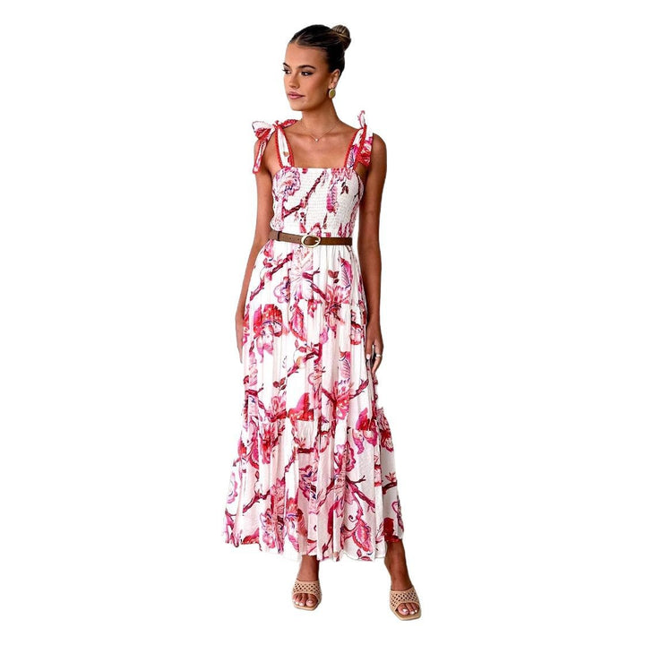 Robe maxi pour femme avec un design de volants ludique et un tissu fluide Levoire
