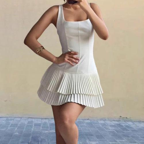 Robe courte fluide pour femme avec détails en volants Levoire