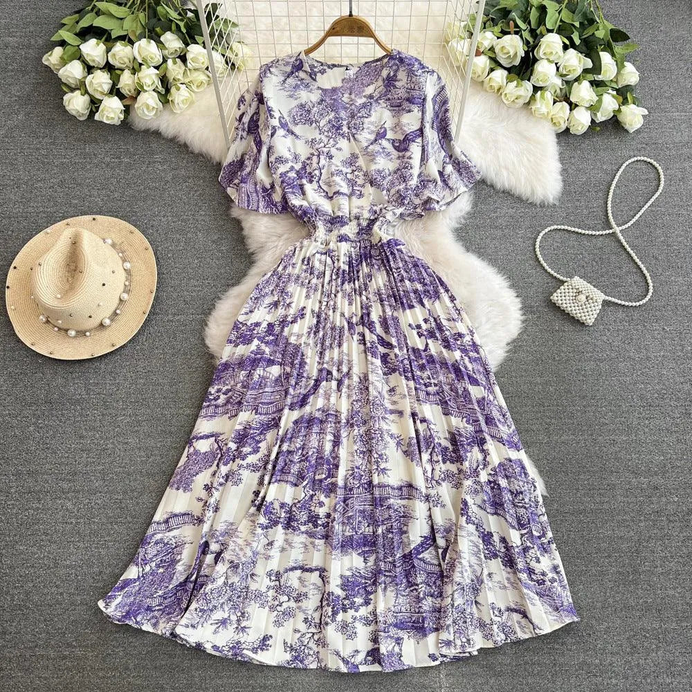 Levoire | Robe étroite avec décolleté en V et manches raglan Lila Taille libre