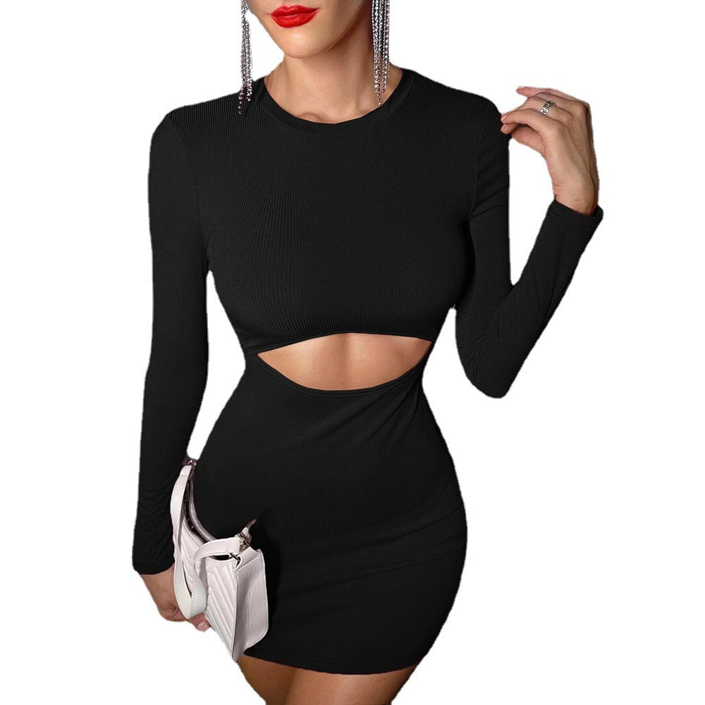 Robe mini femme avec découpes élaborées et manches longues Levoire