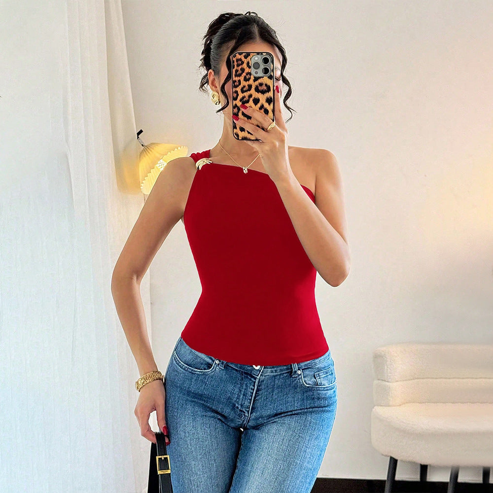 Body femme asymétrique avec nœud décoratif Levoire