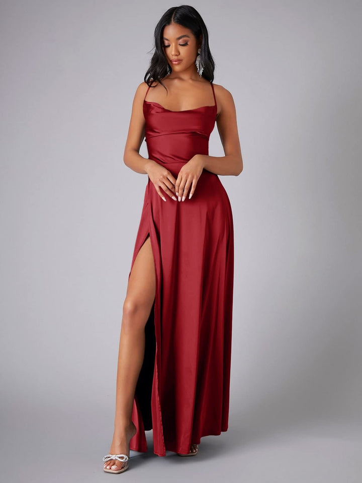 Levoire | Robe Longue Taille Haute Sans Bretelles Élégante Rot