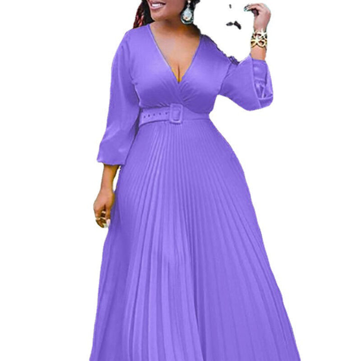 Levoire | Élégant Vintage Sifon Longue Manche-M robe longue