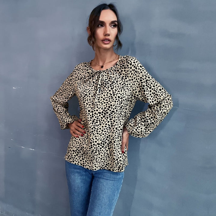 Top femme avec des détails volantés et imprimé animal Levoire