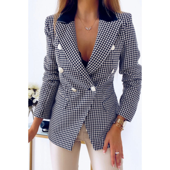 Levoire | Blazer À Carreaux Stylé À Manches Longues