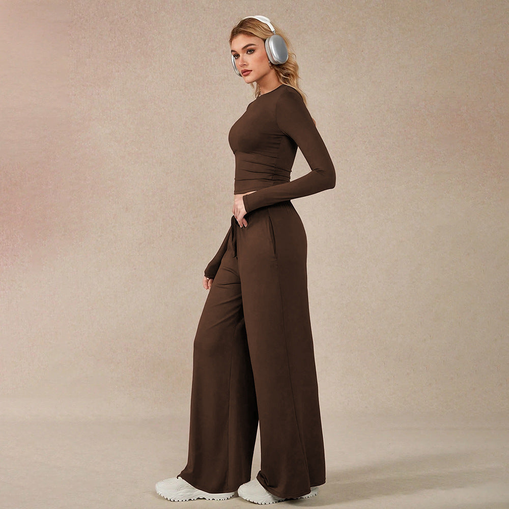 Pantalon de survêtement décontracté pour femmes avec coupe ample et taille élastique Levoire