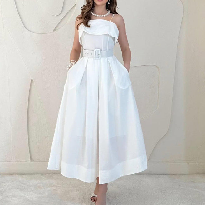 Robe maxi pour femme avec bretelles et ceinture cintrée Levoire