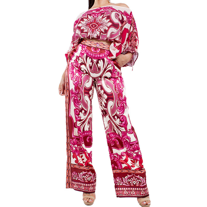 Ensemble Élégant pour Femmes avec Pantalon Large et Motif Élégant Levoire