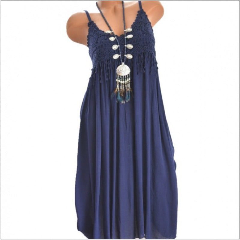 Levoire | Robe en dentelle sensuelle Bleu marine