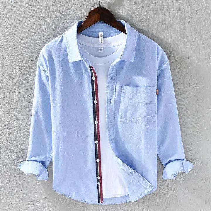 Levoire | Chemise à manches longues pour hommes décontractée Bleu