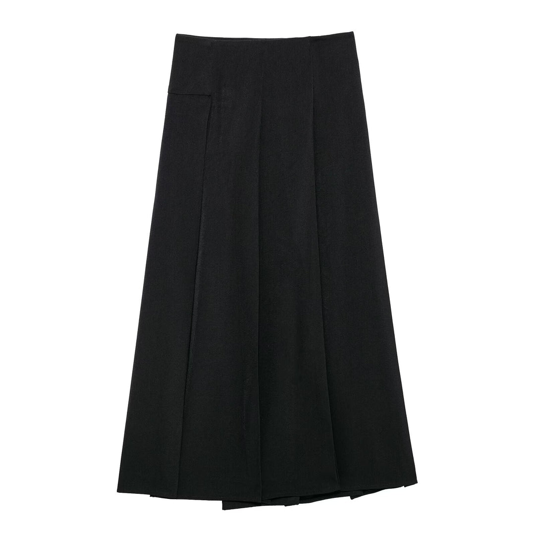 Levoire | Jupe midi longueur printemps vivante noir