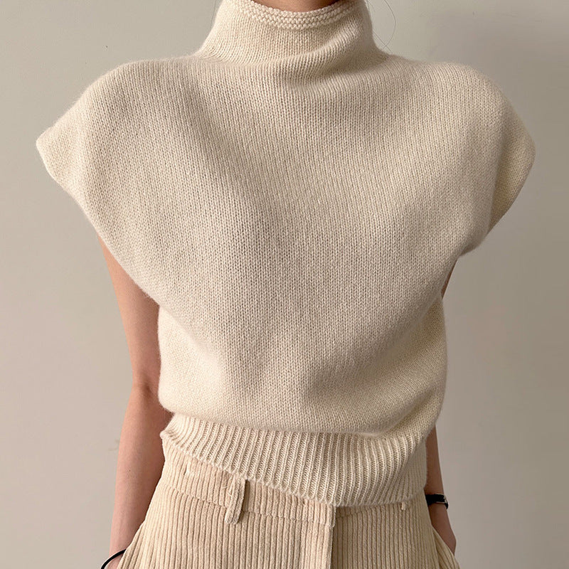 Levoire | Pull En Tricot Élégant Sans Manches Blanc Une taille