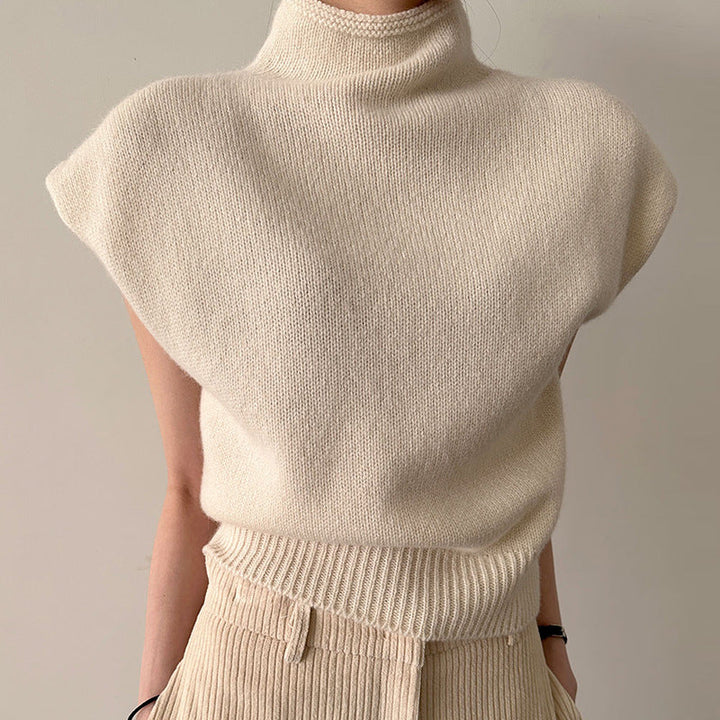 Levoire | Pull En Tricot Élégant Sans Manches Blanc Une taille