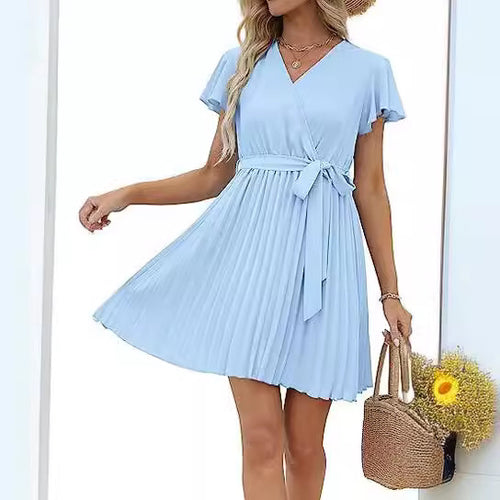 Robe portefeuille pour femmes avec détails plissés Levoire