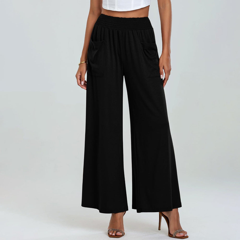 Levoire | Pantalon large à taille haute en jersey relaxant et extensible noir