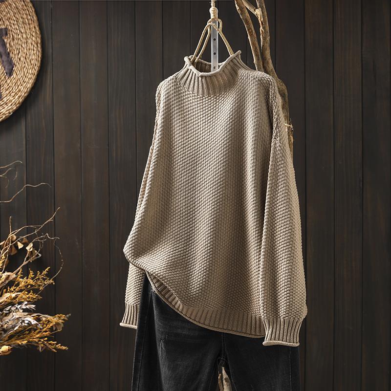 Levoire | Chandail En Tricot Pour Femme - Col De Tortue Beige Taille unique