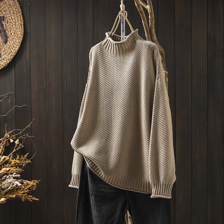 Levoire | Chandail En Tricot Pour Femme - Col De Tortue Beige Taille unique