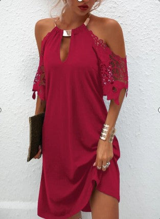 Levoire | Robe longue métallique sans bretelles séduisante Rot
