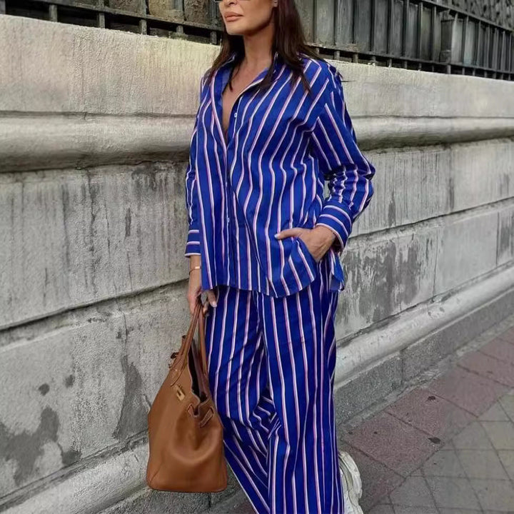 Levoire | Chemise surdimensionnée rayée et pantalons larges