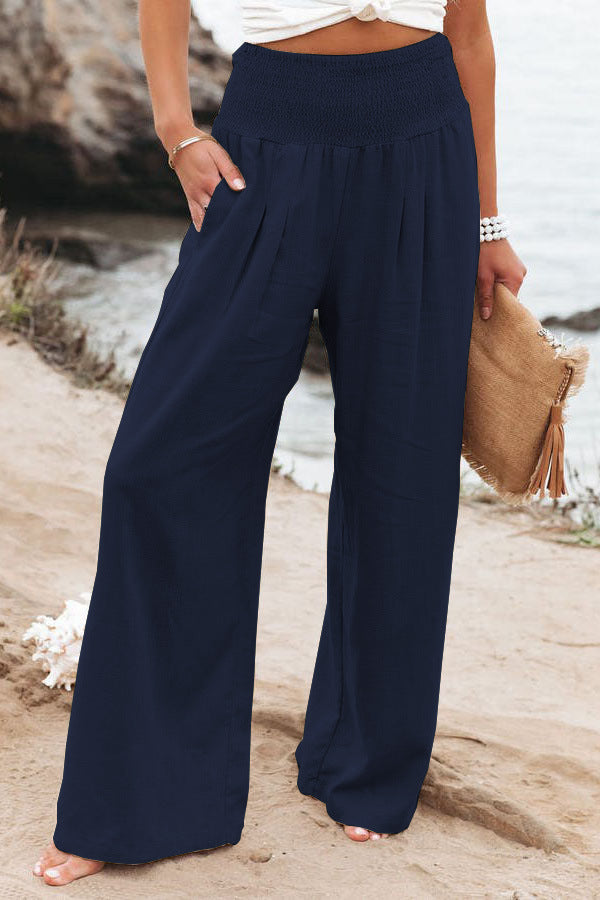 Levoire | Coton Lin Pantalon Bleu foncé