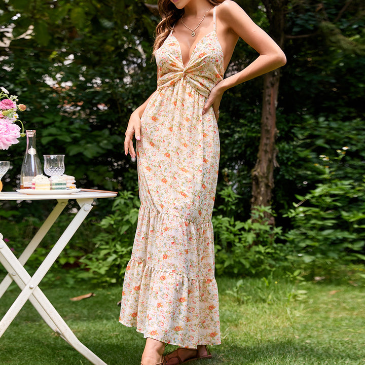 Robe Maxi pour femmes avec un décolleté en V séduisant et une jupe fluide Levoire