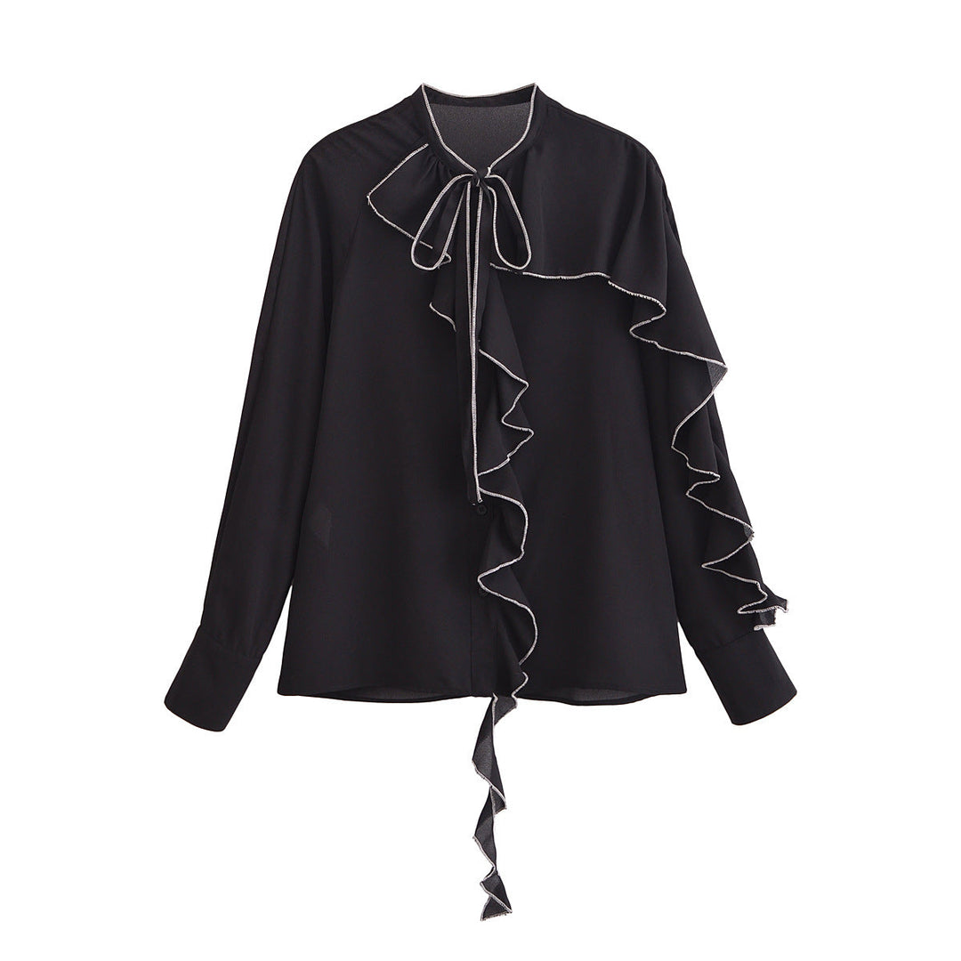 Levoire | Crisp Printemps Chemise à Manches Longues noir