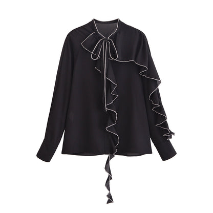 Levoire | Crisp Printemps Chemise à Manches Longues noir