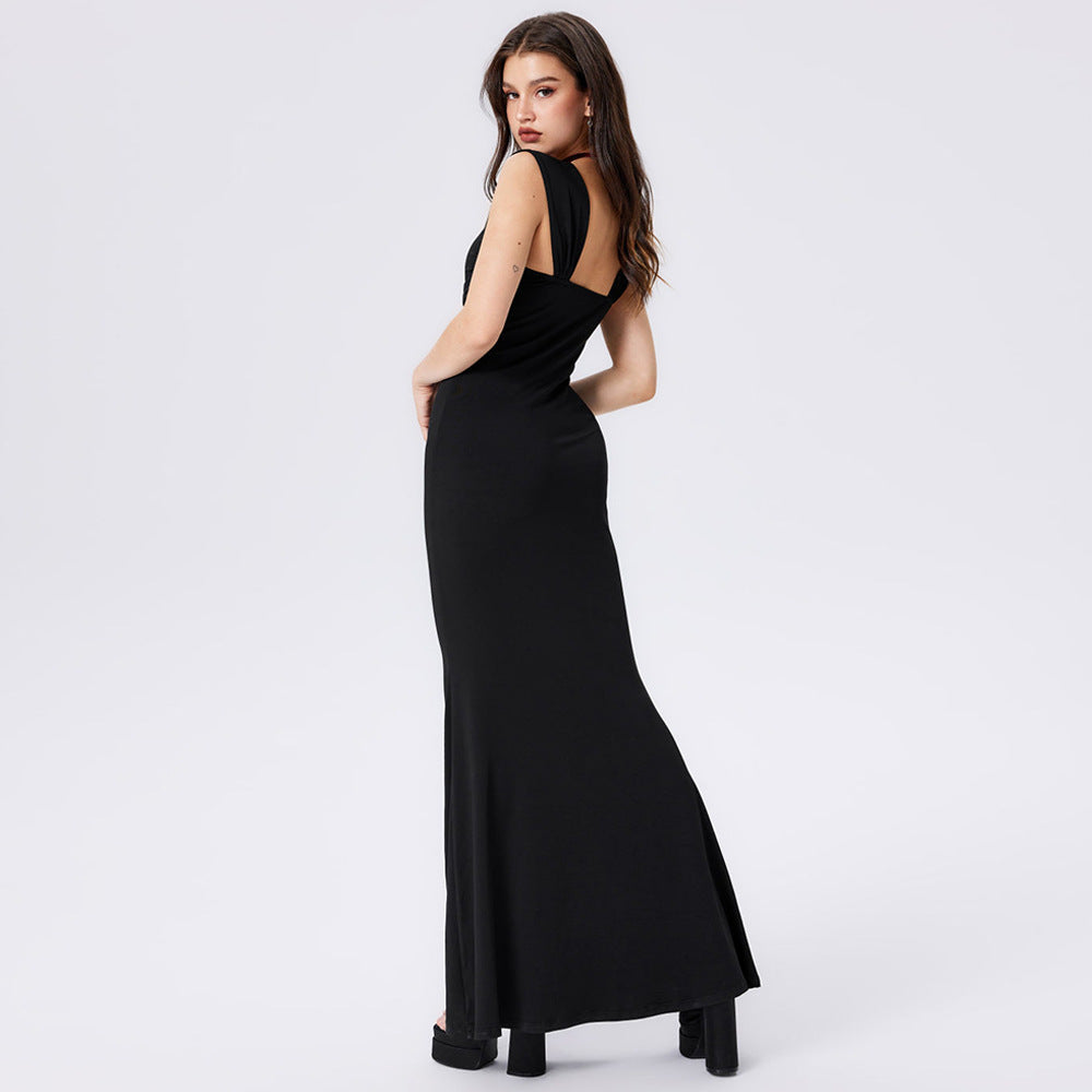 Robe maxi ajustée pour femme avec des détails drapés Levoire