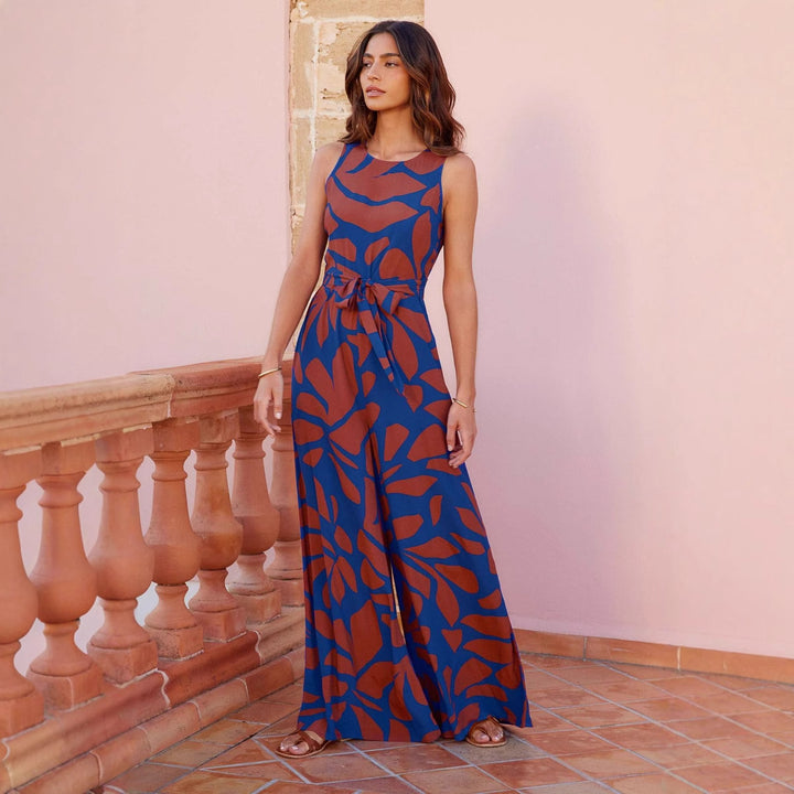 Robe maxi florale pour femmes avec ceinture à nouer et coupe élégante Levoire