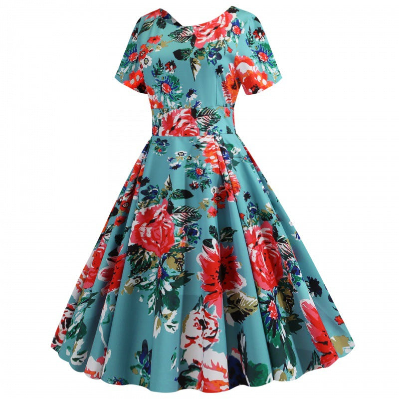 Robe florale midi pour femmes en tissu doux et jupe fluide Levoire