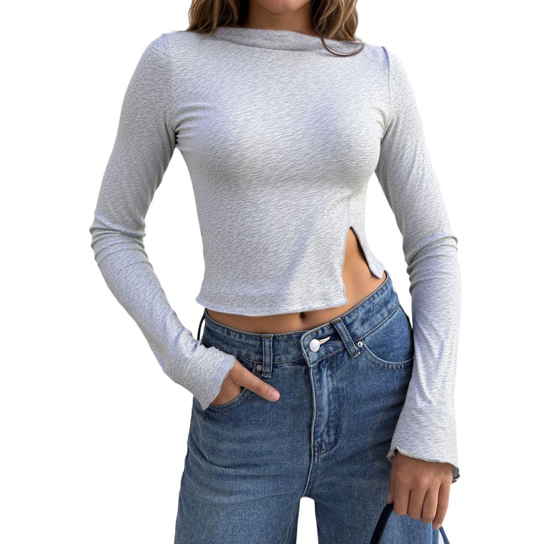 Chemisier femme à manches longues cropped avec fente latérale et design élégant Levoire