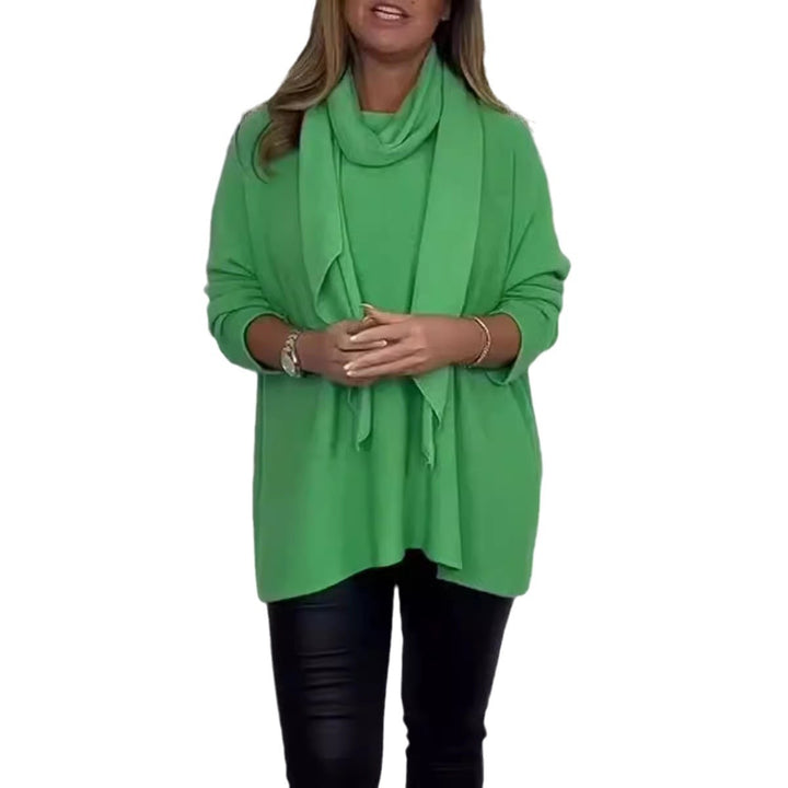 Pull femme décontracté avec foulard à la mode Levoire
