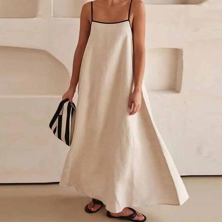 Robe maxi femme avec une coupe ample et des bretelles spaghetti réglables Levoire