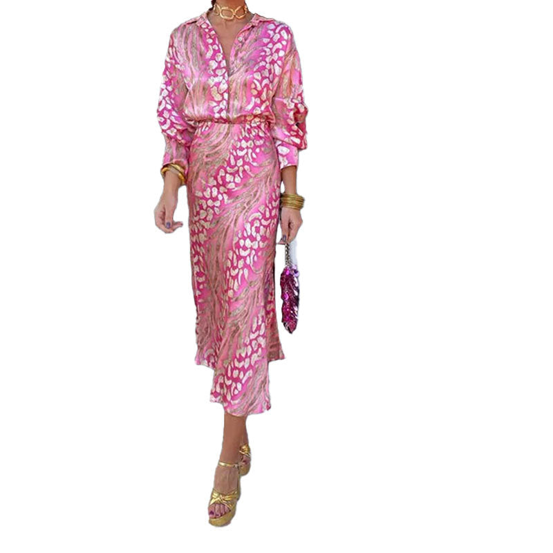 Robe maxi élégante pour femme avec motif scintillant et fronces Levoire