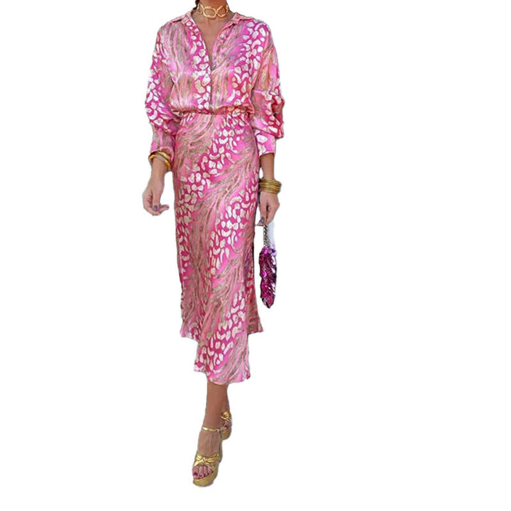 Robe maxi élégante pour femme avec motif scintillant et fronces Levoire