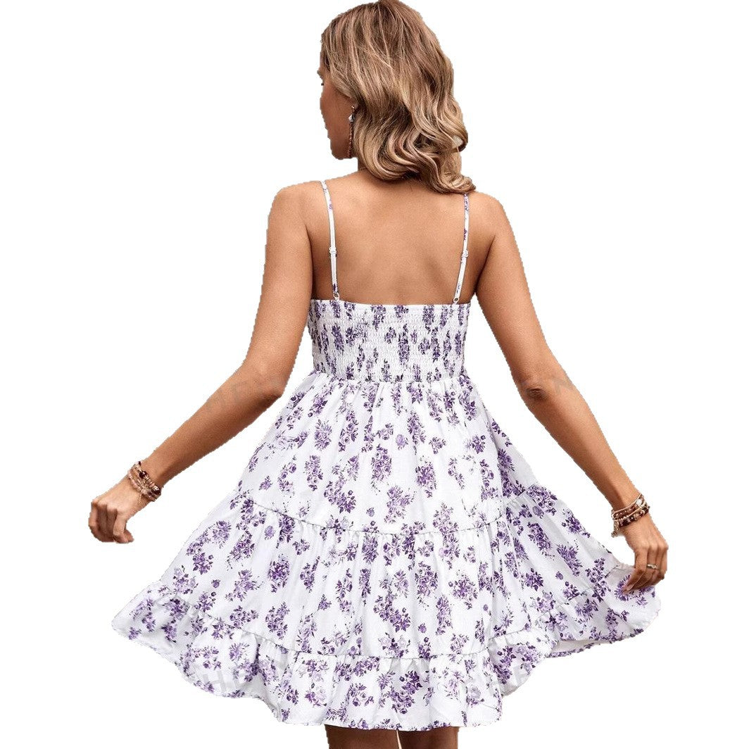 Robe d'été légère pour femmes avec des détails de volants à la mode Levoire