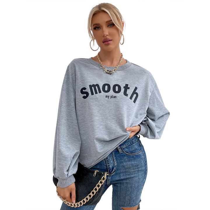 Sweat-shirt décontracté pour femmes avec des manches bouffantes raffinées et une écriture créative Levoire