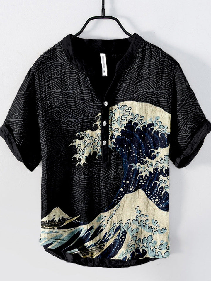 Levoire | Chemise Japonaise En Lin Mélangé Kanagawa golf 2