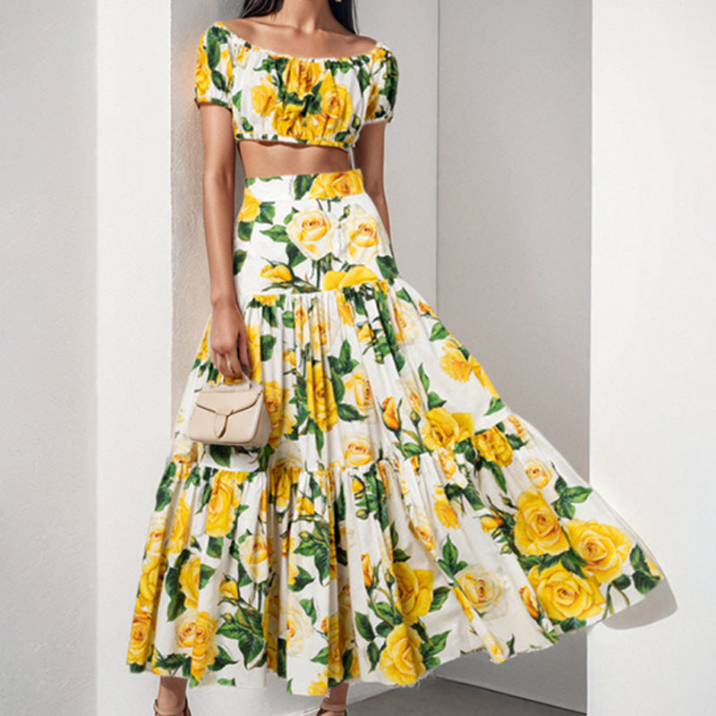 Ensemble floral à deux pièces pour femmes Levoire