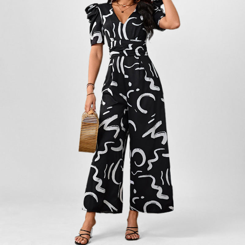 Femmes élégant combinaison avec motif graphique stylé Levoire