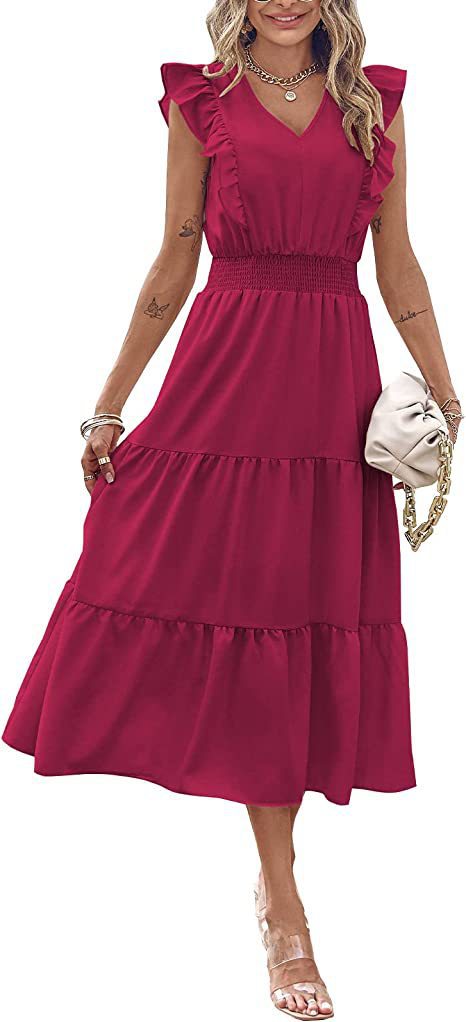 Robe à manches longues pour femmes avec manches bouffantes et jupe volumineuse Levoire